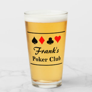 Gepersonaliseerd bier voor pokerspellen glas