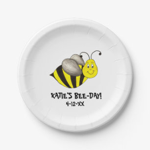 Gepersonaliseerd bijendag - bloedbad bij bijen - d papieren bordje