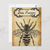 Gepersonaliseerd bijengelukkig Briefkaart (Voorkant / Achterkant)