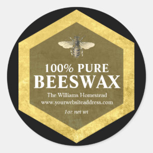 Gepersonaliseerd bijenwaslabel met imkernaam ronde sticker