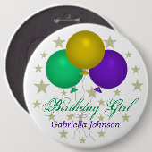 Gepersonaliseerd: Birthday Girl Button (Voorkant /achterkant)