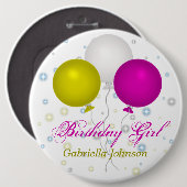 Gepersonaliseerd: Birthday Girl Button (Voorkant /achterkant)