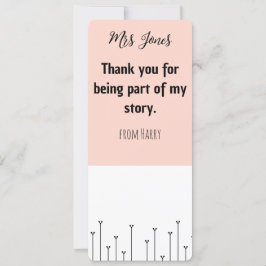 Gepersonaliseerd Bladwijzer van de leerkracht Feestdagenkaart