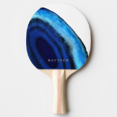 Gepersonaliseerd | Blauw Agate Tafeltennisbatje (Voorkant)