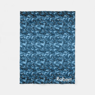 Gepersonaliseerd blauw Camouflage-patroon Fleece Deken