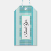 Gepersonaliseerd blauw en Blauwgroen Gecontroleerd Cadeaulabel (Voorkant)