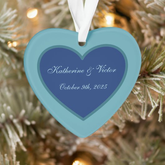 Gepersonaliseerd blauw hart Ornament (Boom)