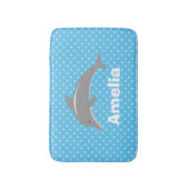 Gepersonaliseerd blauw kinder badmat met schattige (Voorkant Verticaal)