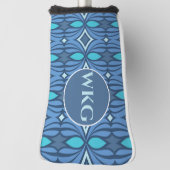 Gepersonaliseerd Blauw Monogram Blade Putter Head  Golfheadcover (Draai 90)