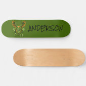 Gepersonaliseerd blauw skateboard van de draak (Horizontaal)