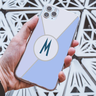 Gepersonaliseerd Blauw Slank modern Geometrisch mo iPhone 16 Pro Max Hoesje