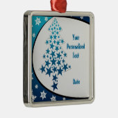 Gepersonaliseerd blauw sneeuwvlok ornament (Rechts)