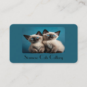 Gepersonaliseerd blauw Visitekaartje voor cattery