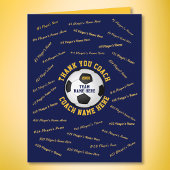 Gepersonaliseerd blauw, Voetbal coach bedankpas Kaart