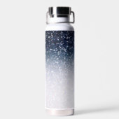 Gepersonaliseerd blauw & wit ombre waterfles (Achterkant)