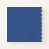Gepersonaliseerd blauw & wit schetsboek notitieboek (Achterkant)