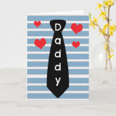 Gepersonaliseerd Blauw Zwart Stropdas Daddy Vaderd Kaart (Gele Bloem)