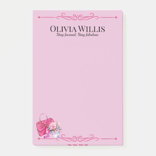 Gepersonaliseerd "Blijf gefocust. Stay Fabulous" R Post-it® Notes (Voorkant)