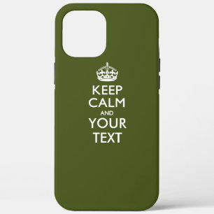 Gepersonaliseerd BLIJF KALM EN Uw Tekst iPhone 12 Pro Max Hoesje