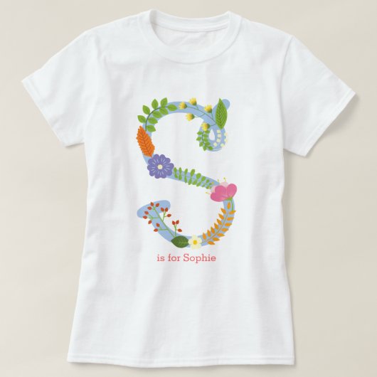Gepersonaliseerd bloem (S) T-shirt (Design voorkant)