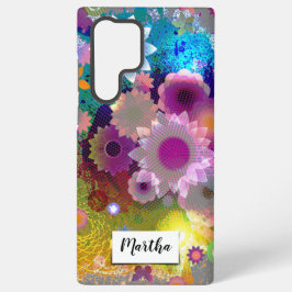 Gepersonaliseerd bloemenabstract ontwerp samsung galaxy hoesje