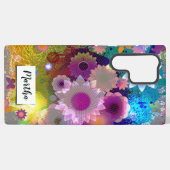 Gepersonaliseerd bloemenabstract ontwerp samsung galaxy hoesje (Achterkant horizontaal)