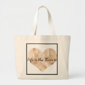Gepersonaliseerd bloemenhart grote tote bag (Voorkant)