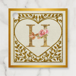 Gepersonaliseerd bloemenmonogram, van A tot Z Bedankjes Labels