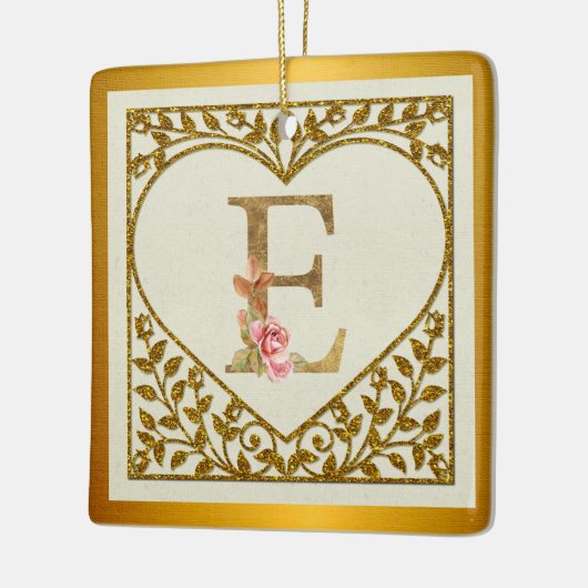 Gepersonaliseerd bloemenmonogram, van A tot Z Keramisch Ornament (Links)