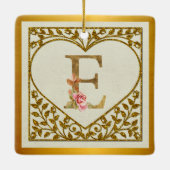 Gepersonaliseerd bloemenmonogram, van A tot Z Keramisch Ornament (Achterkant)