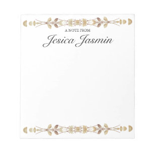 Gepersonaliseerd bloemenNotitieblok   Custom Name  Notitieblok