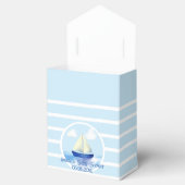 Gepersonaliseerd Blue Sailboat Baby shower Bedankdoosjes (Geopend)