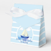 Gepersonaliseerd Blue Sailboat Baby shower Bedankdoosjes (Voorkant Zijde)