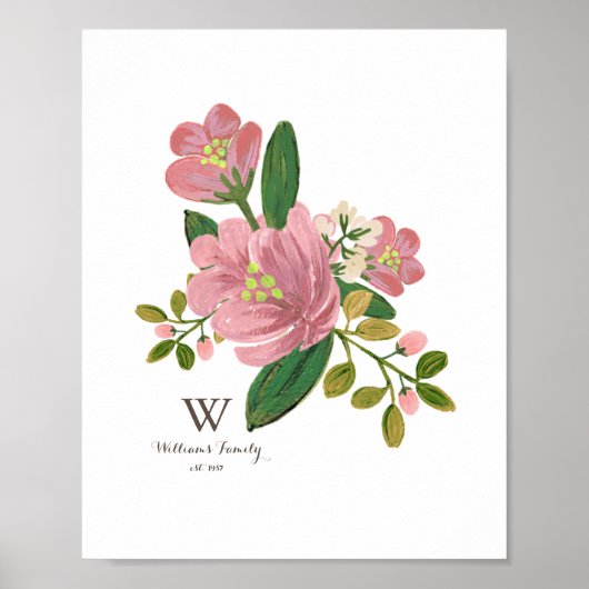 Gepersonaliseerd | Blush Bouquet Art Print (Voorkant)