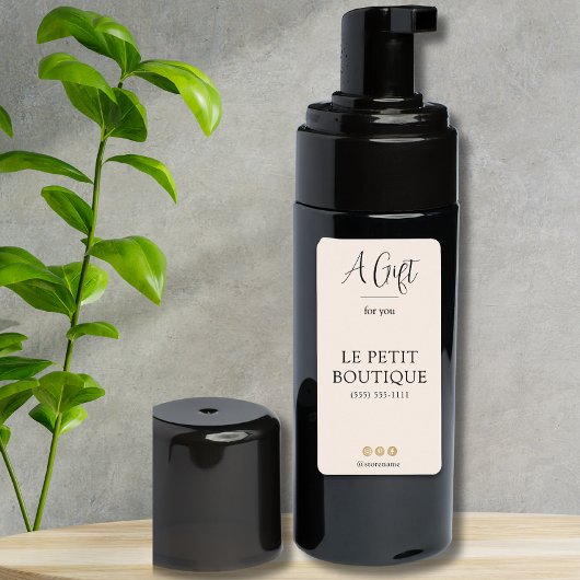 Gepersonaliseerd Blush Business Name Sanitizer Lab Etiket