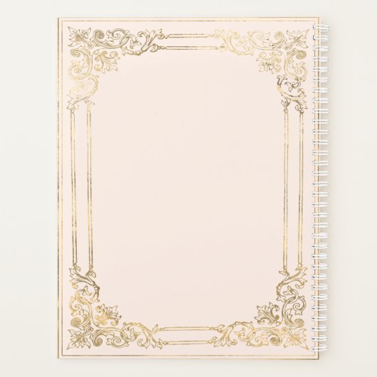 Gepersonaliseerd Blush  Goud Lijst Script 2024 Planner (Achterkant)