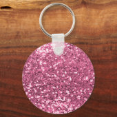 Gepersonaliseerd Blush Roze  Glitter Monogram Naam Sleutelhanger (Achterkant)