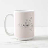 Gepersonaliseerd Blush Roze Monogram Koffiemok (Links)