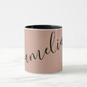 Gepersonaliseerd Blush roze roze roodbruin zwart Mok (Midden)