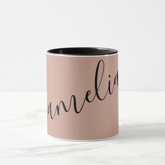 Gepersonaliseerd Blush roze roze roodbruin zwart Mok (Midden)