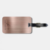 Gepersonaliseerd Blush roze script Bagagelabel (Achterkant horizontaal)
