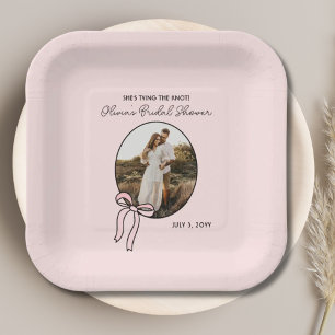 Gepersonaliseerd Blush Roze Vrijgezellenfeest Papi Papieren Bordje
