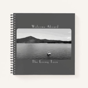 Gepersonaliseerd  Boat Decor Grijs Gastenboek Notitieboek