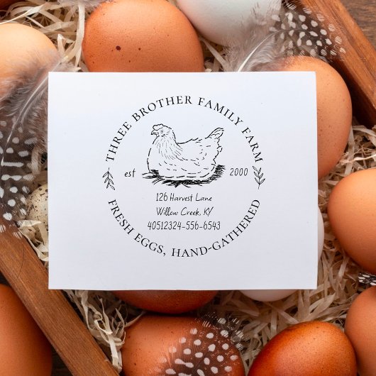 Gepersonaliseerd Boerderij Fresh Eggs Homestead & Rubberstempel