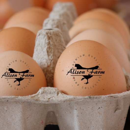 Gepersonaliseerd Boerderij Fresh Kip Naam Egg Love Rubberstempel