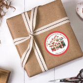 Gepersonaliseerd Boerderij Thema Feestelijke Koeie Ronde Sticker