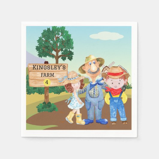 Gepersonaliseerd Boerderij van MacDonald's Servet (Voorkant)