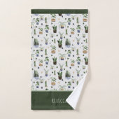 Gepersonaliseerd Boho Potted Plant Patroon Bad Handdoek (Handdoek)