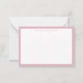 Gepersonaliseerd Boho roze Moderne Floral patroon Notitiekaartje (Achterkant)