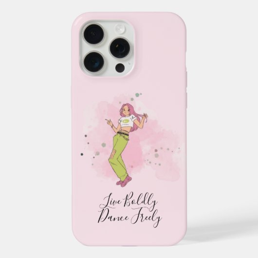 Gepersonaliseerd Bold Dance Moves iPhone Case 15 iPhone Hoesje (Achterkant)
